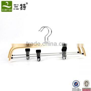 Fashion Laminated Pants Hanger With Plastic Clip