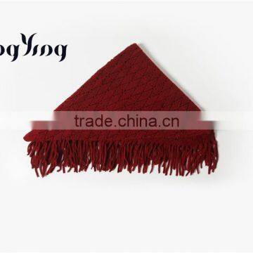 Factory customized super soft 100% acrylic ladies crochet scarf with tassels