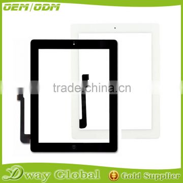 Wholsale price replacement touch panel for apple ipad 3 touch screen digitizer sensor with home buttom assembly