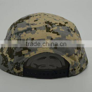 Camo Flat Bill Cap,plain Brim Abapback Hat