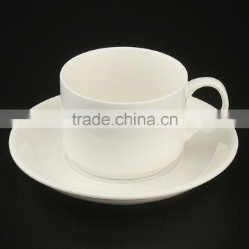 220cc Ceramic Porcelain White Coffee and Tea Cups and Saucers Sets