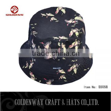 Hot selling short brim Black Bucket hat