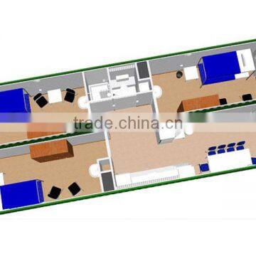 2*40ft Modified Container House/40ft Flat Packed Container Home
