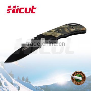 Black Coating Blade Liner Lock Folding Knife, Camping Knife With Clip