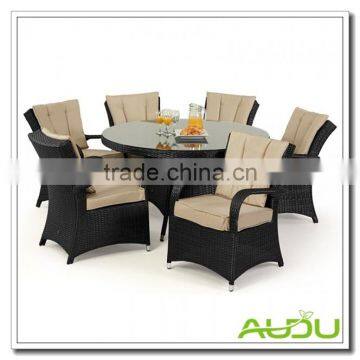 Audu Sicilia Black Rattan Garden Dining Set For 6 Seat