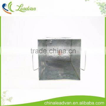 Factory Top Selling Home Goods Hammered Metal Large Outdoor Garden Tall Square Planters With Hole