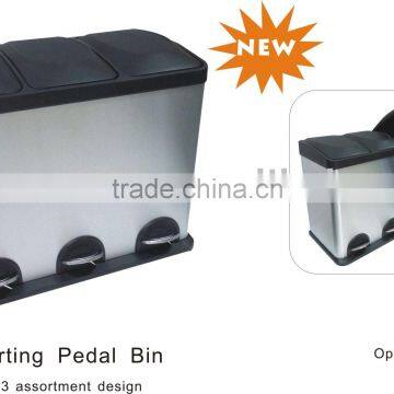 Recycling Trash Bin-Trash Can, Rubbish Bin, 3 bin garbage bin