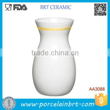 Classic Glazed Gold Rim Ceramic Beverage Bottle