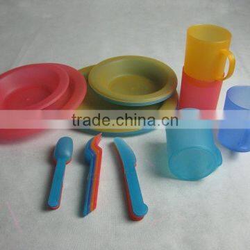 24sets PP Colorful Plastic Picnic Set/portable Plastic Tableware Set/dinnerware Set photo-2