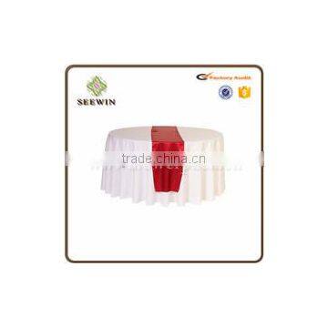 Solid Soft Oblong-shaped Silk Satin Table Runner for Wedding Party and Home Use photo-2