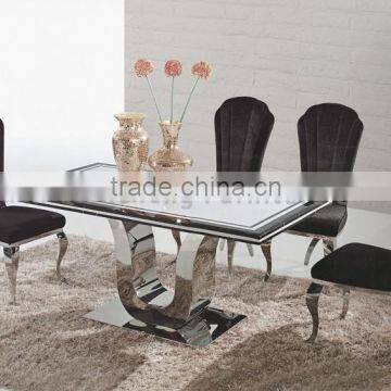U Shape Marble Mirrored Console Table photo-2