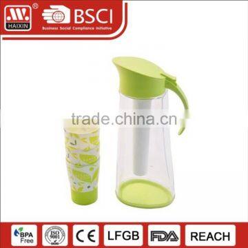 Home party drinkware cold water dispenser plastic water kettle teapots with cups wholesale