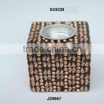 Copper Metal Mosaic T light holdercan also be made in other metals