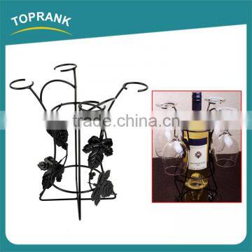 Luxury metal wine rack antique decorative metal iron wine bottle holder