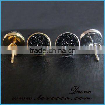 Gold Plated Druzy Earrings Studs New Earrings Designs for Girls photo-3