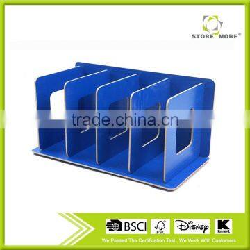 Wooden DIY Desktop Magazines and Books Storage Box Sorting Bookends Office Kitchen Dish Carrying Shelves photo-2