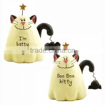 Custom 2017 Halloween Decoration Party Ghost Cat Figurine photo-2