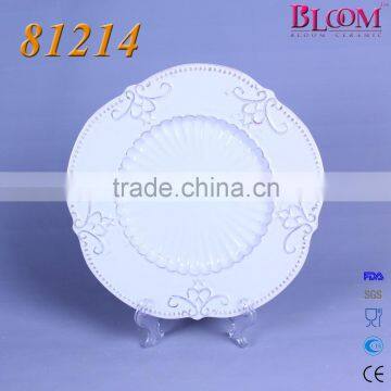 White Glaze Ceramic Dessert Plate photo-2