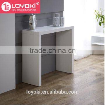 MDF Wood Side Table White High Gloss Console Hall Table photo-3