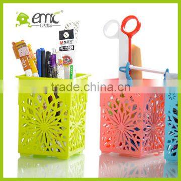 emc plastic square mini pen holder, mini desktop organizer, mini pen holders