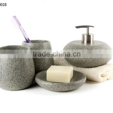 New fashion gray resin sandstone imitation marble Bath Accessories set