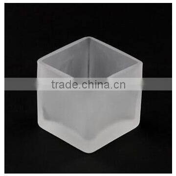 Tealight Frosted Glass Cup/Jar Half Clear Votive Candle Holder/Candlestick photo-2