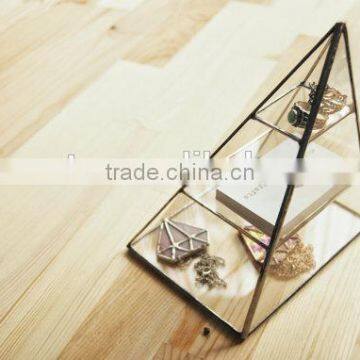 Geometric Stained Glass Display Pyramid Jewelry Box photo-2