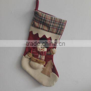 2017 Amazon hot custom felt fabric christmas gift hanger santa christmas stocking in stock
