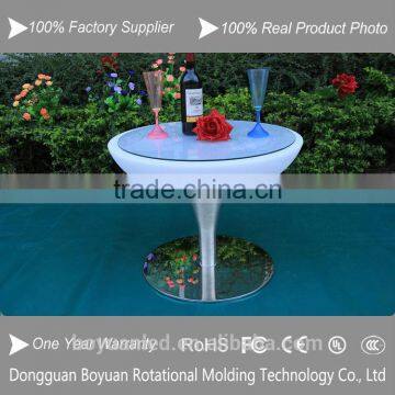 Battery Rechargeable LED Plastic Rotating Round Production Table With Legs Metal photo-4