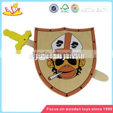 Wholesale hot selling wooden shield and sword toy high quality wooden shield and sword toy W01B004