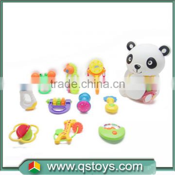 China market safe and cute baby toy rattles package in animal bottle