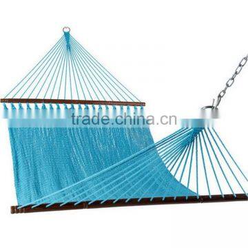 Light Blue Outdoor Double Size Polyster Rope Caribbean Hammock