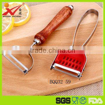 Wooden handle round head good quality stainless steel vegetable and fruit peeler