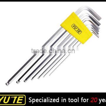 2017 Marketing Yute 7PCS extra long arm ball point hex key wrench&color hex key wrench&square box wrench