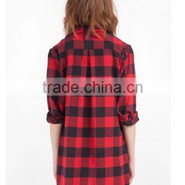 Best Selling Red And Black Plaid Shirt Wholesale Plaid Flannel Shirt photo-2