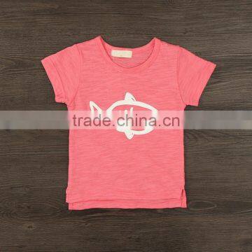 Comfortable Girls Cotton T-shirts With Fish Printer photo-6