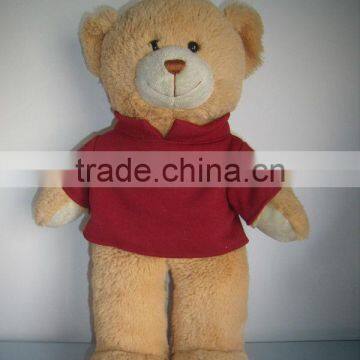 plush bear with t-shirt lovely bear fake fur toys stuffed bear