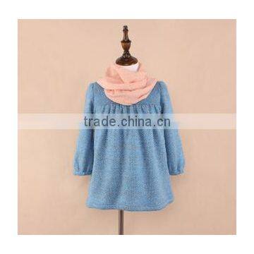 2015 Latest Girl Peppy Like Dress Pure Color Kid Clothing for School Baby Dress photo-3
