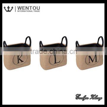 Wholesale Monogramed Burlap Storage Bin With Handles photo-4