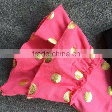 New Arrival Girls Spring Stuff Short Sleeves Jesus Shirt Gold Dot Capris With Matching Headband and Necklace Set photo-3