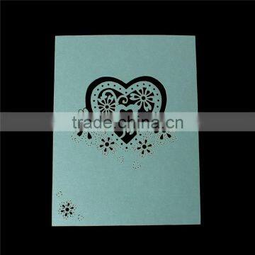 Paper Wedding Party Name Place Cards Heart Hollow Mint Green photo-2