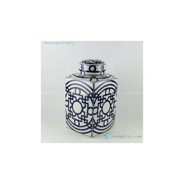 15inch Square Ceramic Jars Green Blue Color