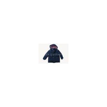 Customized Short Childrens Down Jackets Hooded Padded Jacket With Nylon Lining
