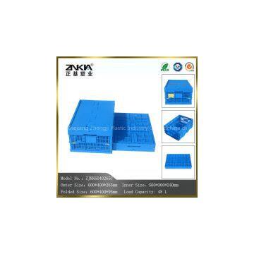 plastic folding mesh style crate with attached lid