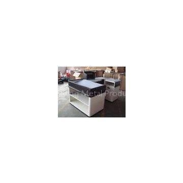 White Aluminum SPCC Conveyor Belt Checkout Counter Left Side