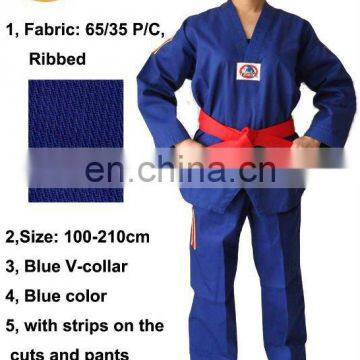 Colorful blue taekwondo uniforms for kids and adults