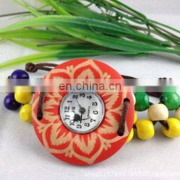 New Fashion Assorted Beach Watch Coconut Shell Bracelet Watch flower Vintage wristwatch Ethnic Brazilian Fashion watch