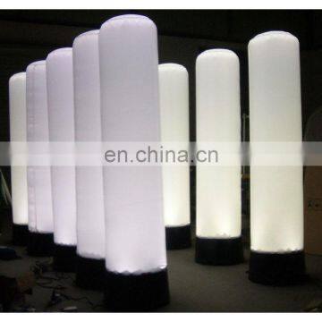 Inflatable totem with LED lights blower for advertising display, white column with light