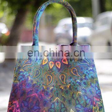 Indian Latest Tie Dye Women Handbags Paisley Mandala Shopping Shoulder Carry Bag Tote Purse