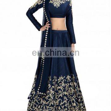 Midnight Blue Lengha Set with Zardozi Embroidery